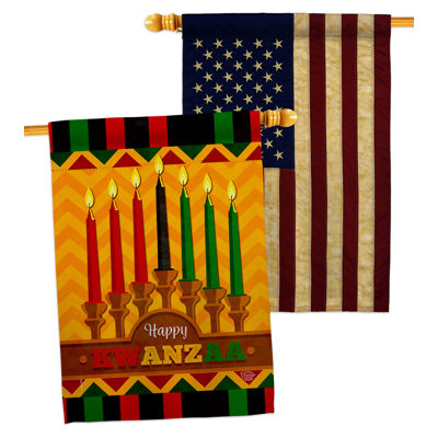 Double Sided 40'' H x 28'' W Polyester Kwanzaa House Flag