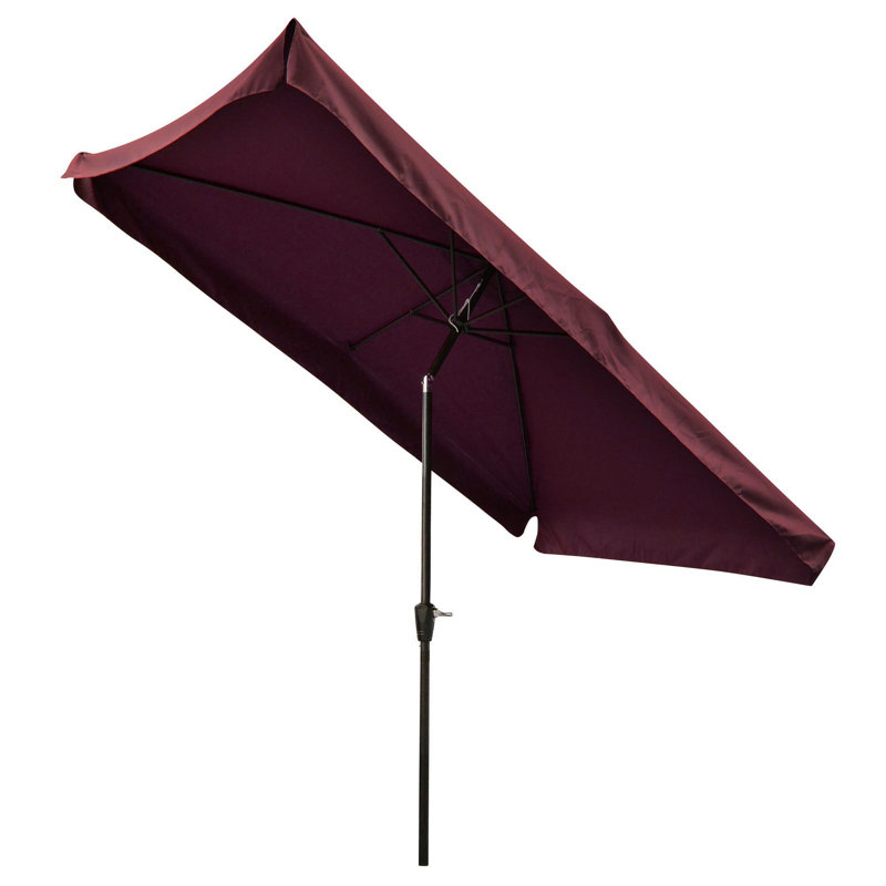 Parasol de marché rectangulaire 76,77 po x 114,17 po Janardam, Vin