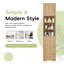 Armoire de rangement de coin haute en bois naturel avec étagères ajustables et portes fermées-134985640