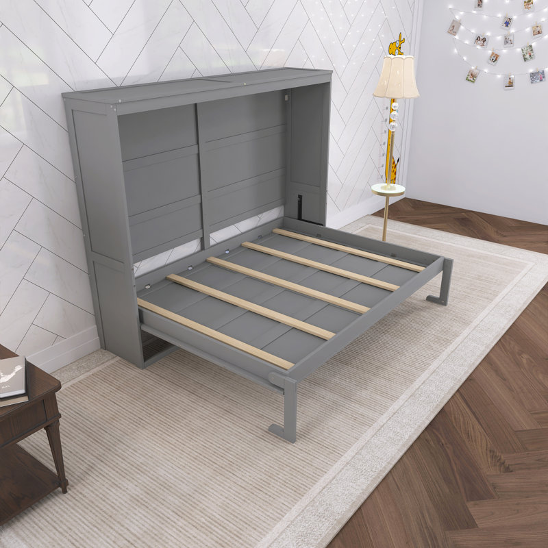 Queen Size Gray Murphy Bed Wall Bed, Gray, Queen
