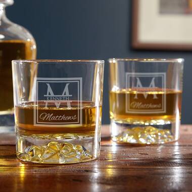 Home Wet Bar Halo 2 - Piece 10.25oz. Glass Whiskey Glass Glassware Set