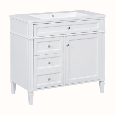 Meuble-lavabo simple 36 po avec plateau en résine Punkaj