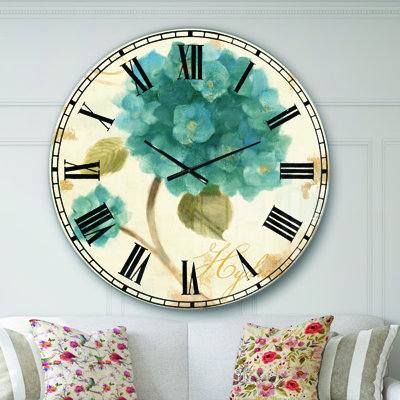 Horloge murale Abondant Hydrangea Flower II - Farmhouse