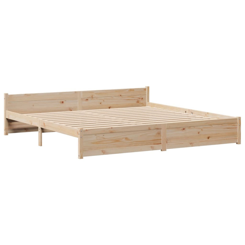 Bookcase Bed Without Mattress Solid Wood Pine, Super King (6')