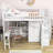  Kuster Wood Loft Bed with Drawers, Desk, Wardrobe and Storage Shelves-222895714-247652380