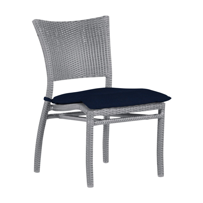 Chaise d'appoint tissée Skye - Huître, Huître, Pas de soudure, Velours indigo