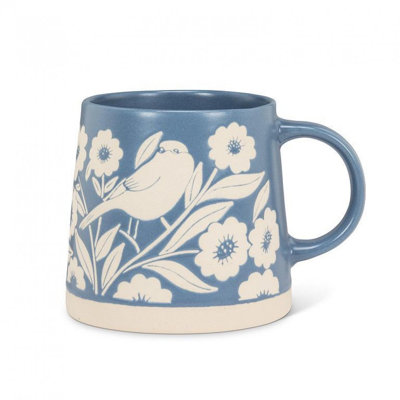 Wide Base With Leaves & Birds Mug