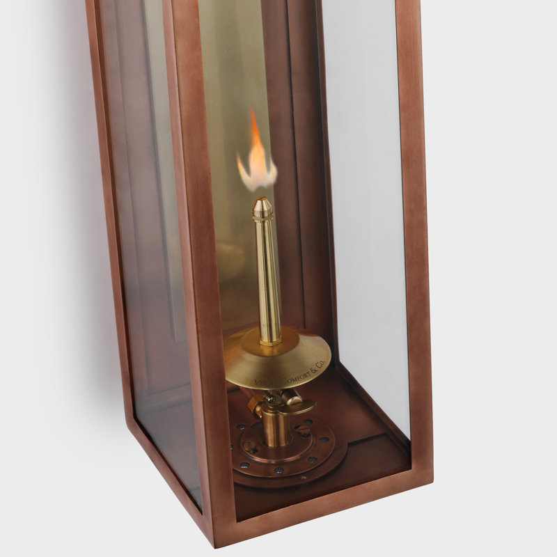 Fresno Gas 1 - Light Outdoor Wall Lantern, 17" H x 6" W x 7" D