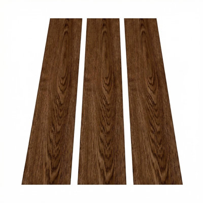 Plancher de vinyle en vinyle pelez et collez - carrelage à grain de bois auto-adhésif 6 po x 36 po, installation facile pour le garage, le sous-sol et les espaces à faible circulation (1Mm 54PCS Cover 81 SQ.FT)