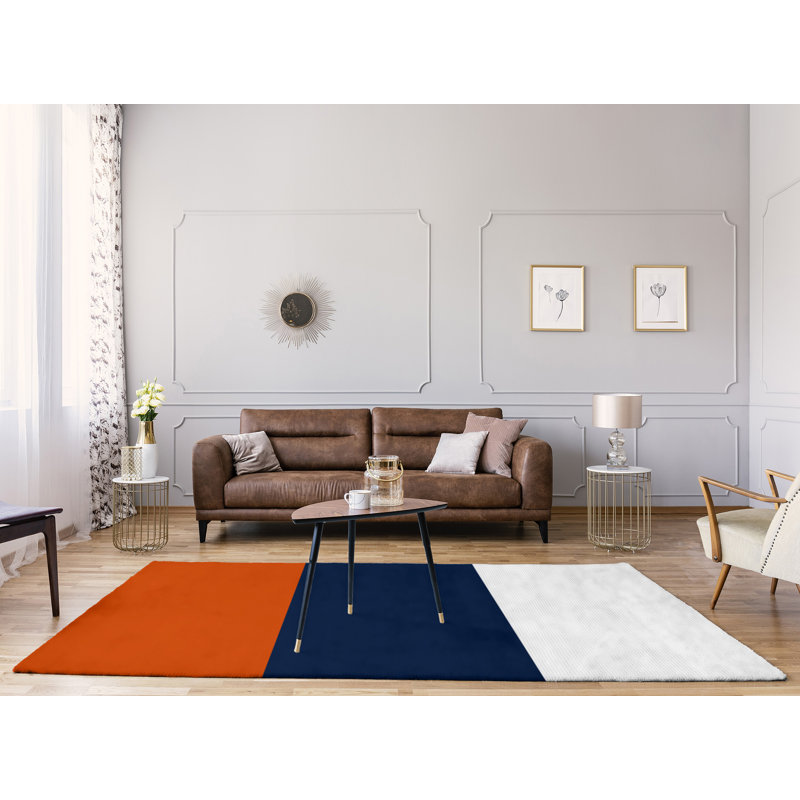 Tapis orange/bleu, Rectangle 8 pi x 10 pi
