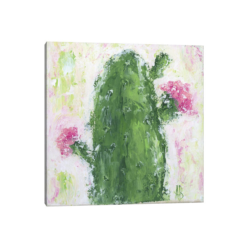 Blooming Cactus by Ashley Bradley - Print on Canvas, Wrapped Canvas, 30.48 cm H x 30.48 cm W