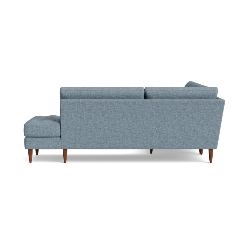 MCM Sectional With Bumper (95" X 95"), Right Hand Facing, Performance Velvet - Denim
