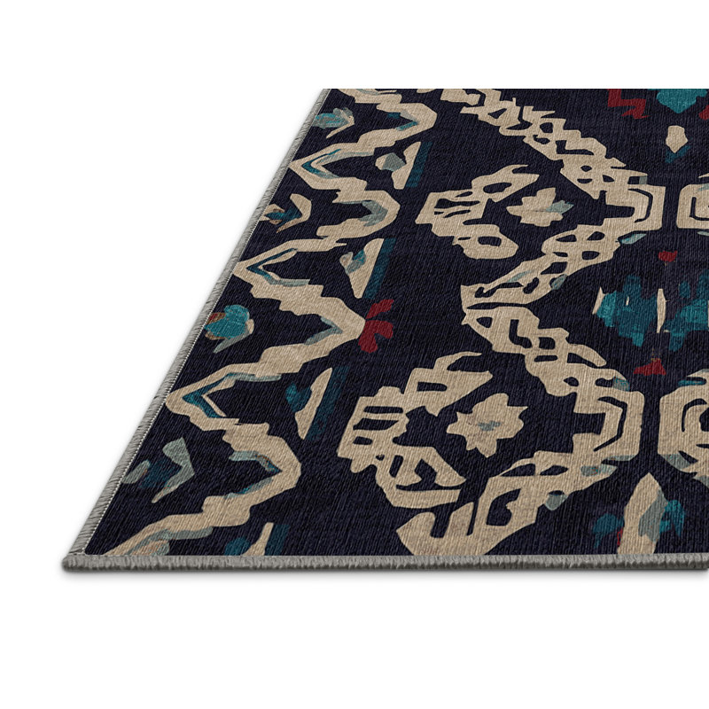 Machine Washable Purple Area Rug, Rectangle 5' x 7'