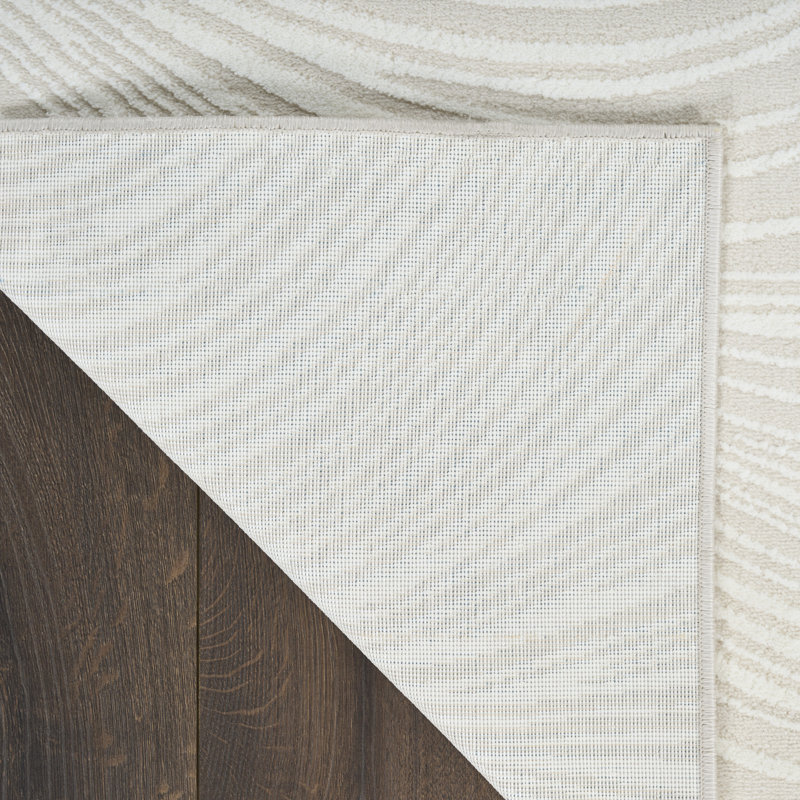 Central Park West Power Loom Polyester Abstract Area Rug in Ivory/Cream, Rectangle 6' x 9', Ivory/Cream