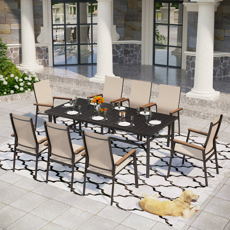 Ensemble de salle à manger 82,6 po pour 8 personnes Romio, Beige