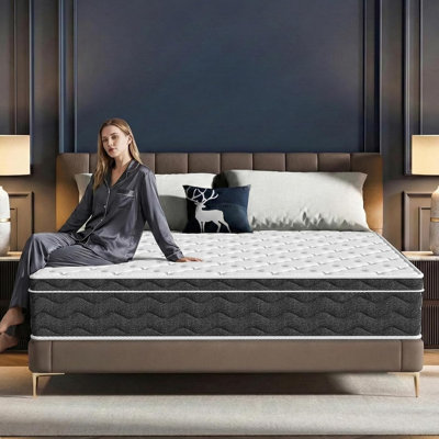 12-Inch Queen Hybrid Mattress in a Box, Individual Pocket Springs, Medium Firm Supportive Mattress