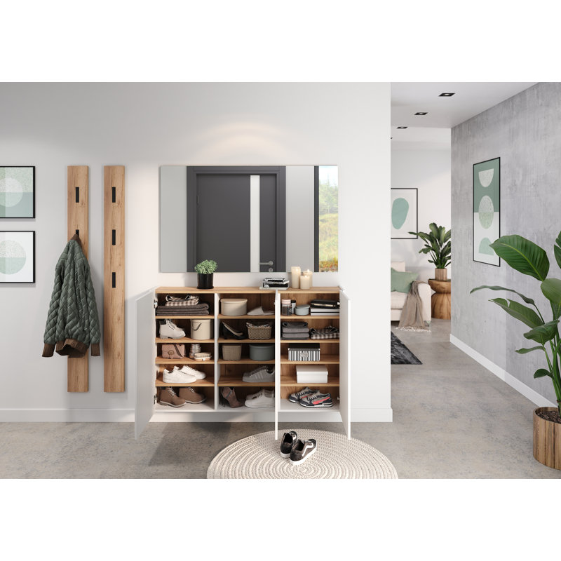Saniaya 138cm Sideboard, White/Navarre oak effect