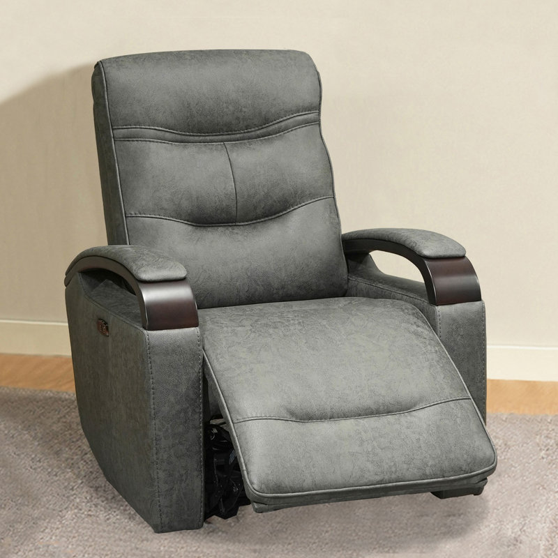 Fauteuil inclinable électrique pivotant Elvina, Mélange de polyester gris fer