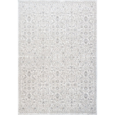 Werri Ivory, Gray, And Beige Viscose Area Rug