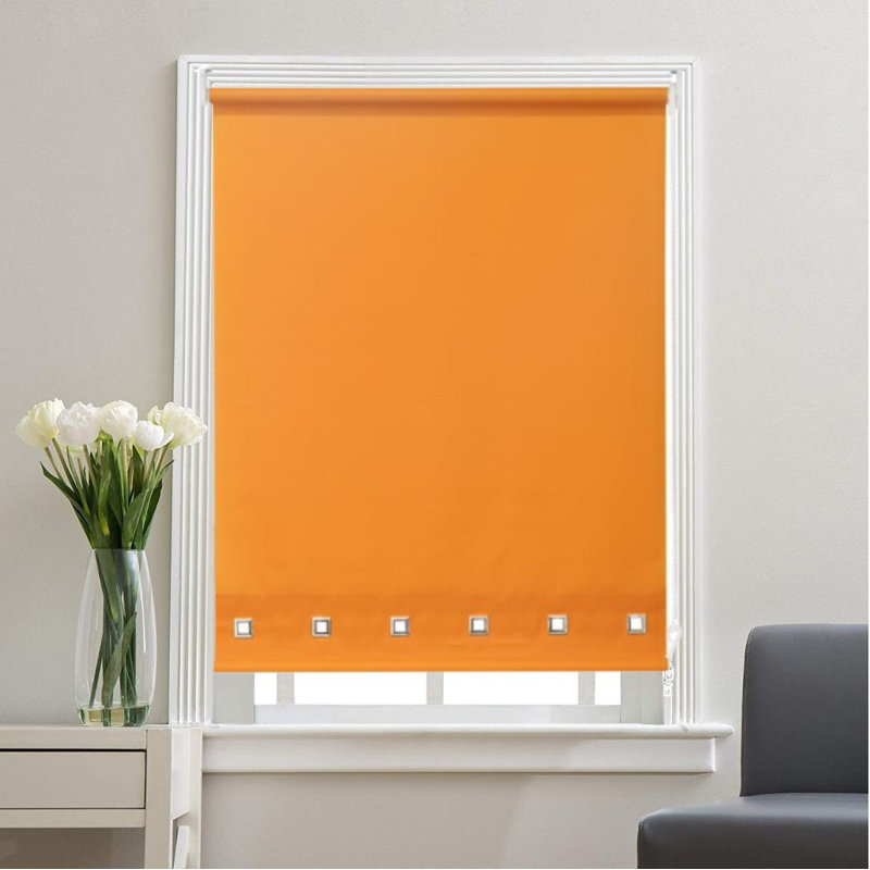 Square Eyelet Roller Blinds – Premium Window Shades for Light Control & Privacy, 210 cm L x 210 cm W, Ochre