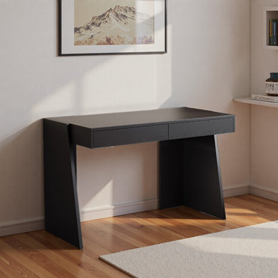 Black Minimalist Multi-layer Wooden Writing Desk