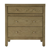 Nora 25 in. W Rectangular Wood 3 Drawer Nightstand