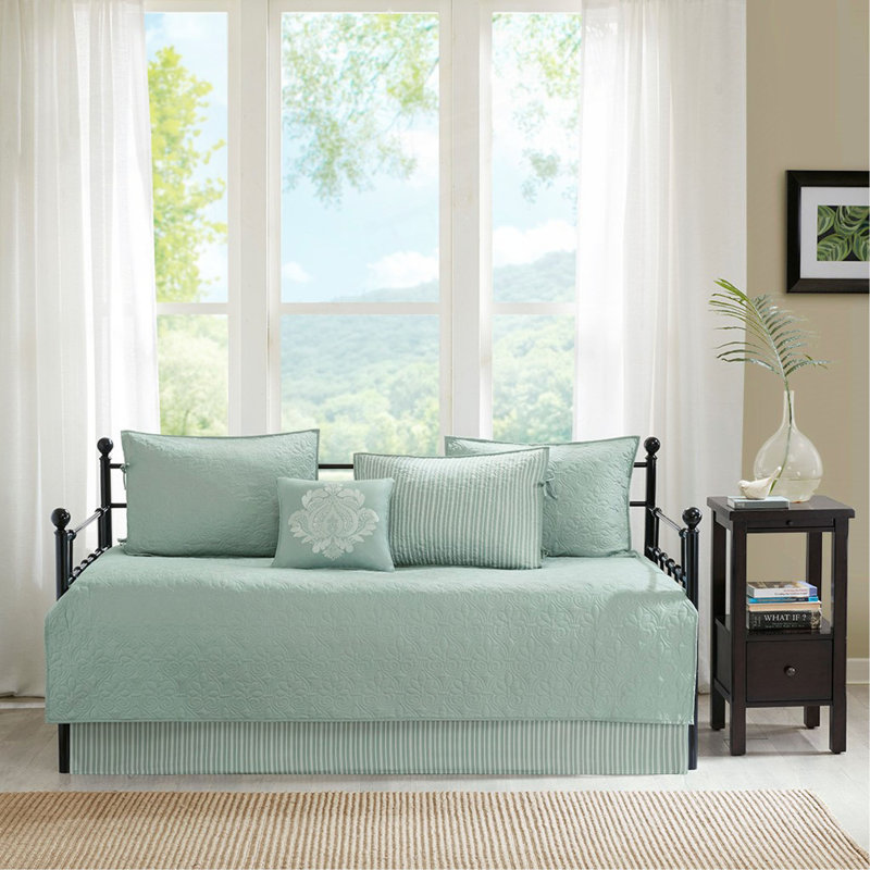 6 Piece Reversible Daybed Cover Set Daybed, Seafoam