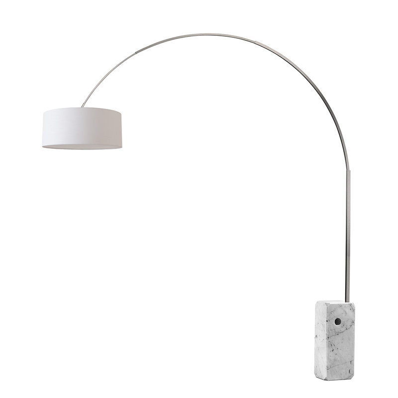 Krieger 95'' White Arched Floor Lamp, Blanc