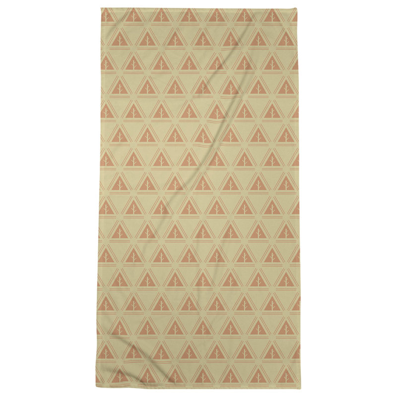 Serviette de plage d’arbre minimaliste classique Barbra, Orange foncé / jaune néon