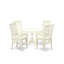 Ensemble de 5 pièces pour coin-repas pour 4 personnes comprenant une table de salle à manger ronde avec piédestal et 4 chaises de cuisine, 42 po x 42 po, lin blanc-2059535085-2059535088-2125037280