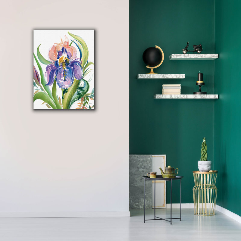 «Epis Graffiti», Wild Iris par Kristy riz, art mural sur toile, H 34 po x l 26 po x P 1,5 po