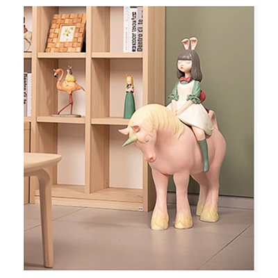 Ornement de plancher en polyrésine Minimalist Unicorn