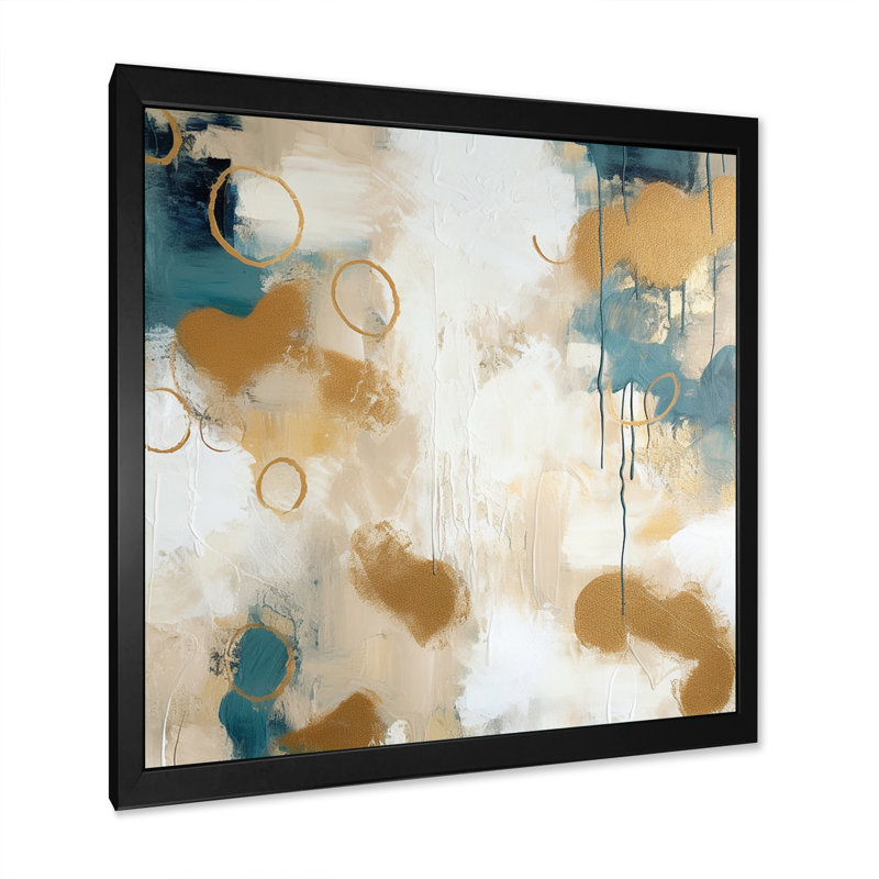Gilded Daydreames X - reproduction sur toile, H 16 po x l 16 po x P 1 po, Cadre simple noir