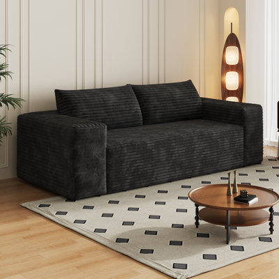 Canapé de 79 po, sièges profonds en tissu doux et doux pour la peau, canapé confortable en velours côtelé avec structure durable, conception ergonomique pour le salon, la chambre à coucher et l’appartement