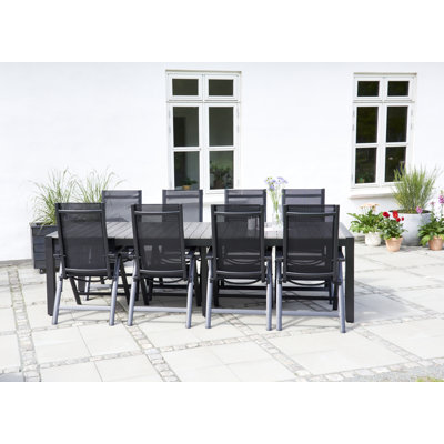 Jerrimiah Rectangular 9 - Piece 8 - Person 343Cm Outdoor Dining Set