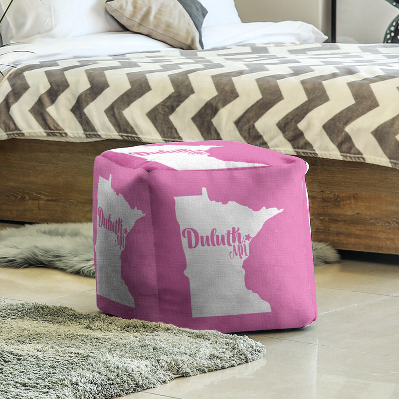Upholstered Ottoman, Pink