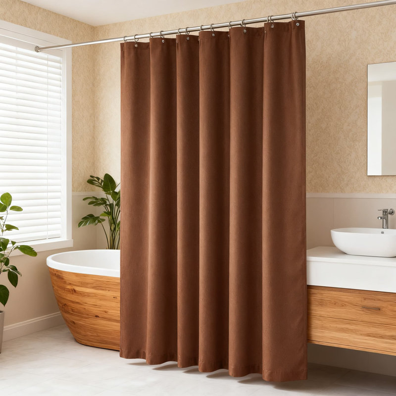 Rideau de douche Natural Linen, Brun
