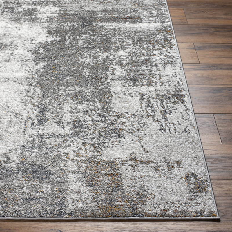 Matteo Abstract Gray Area Rug, Rectangle 7' x 9'