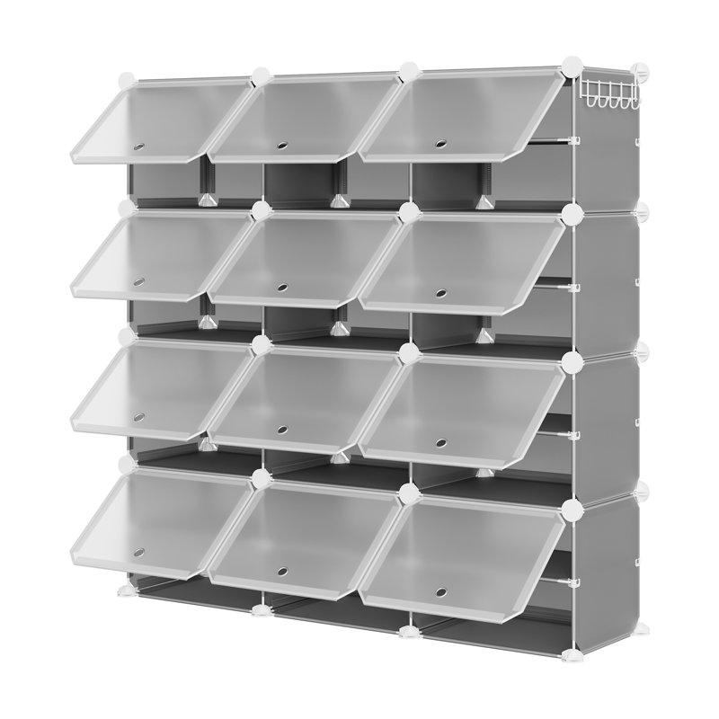 25 Pair Shoe Rack, Grey