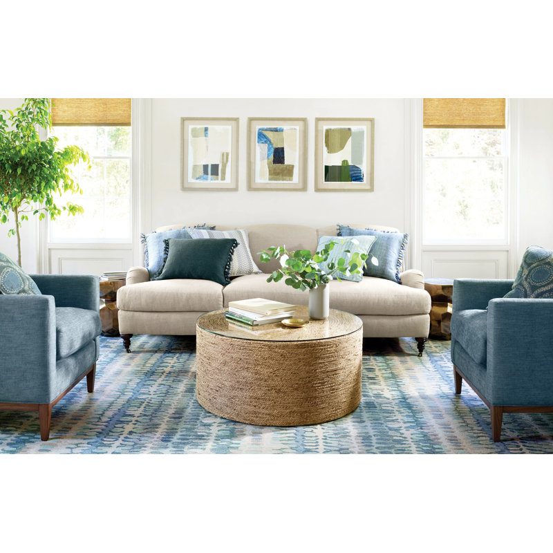 Paint Chip Blue Hand Micro Hooked Wool Rug, Rectangle 2' x 3'