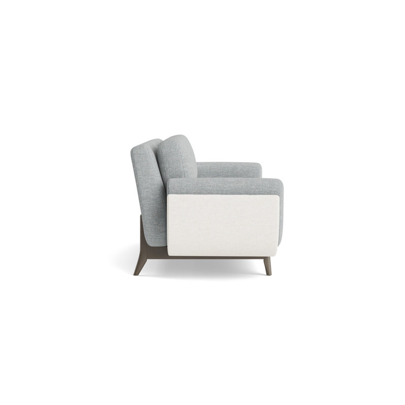 Regatta 100 Sofa, Driftwood, Textured Slub Weave-Sky BlueLinen