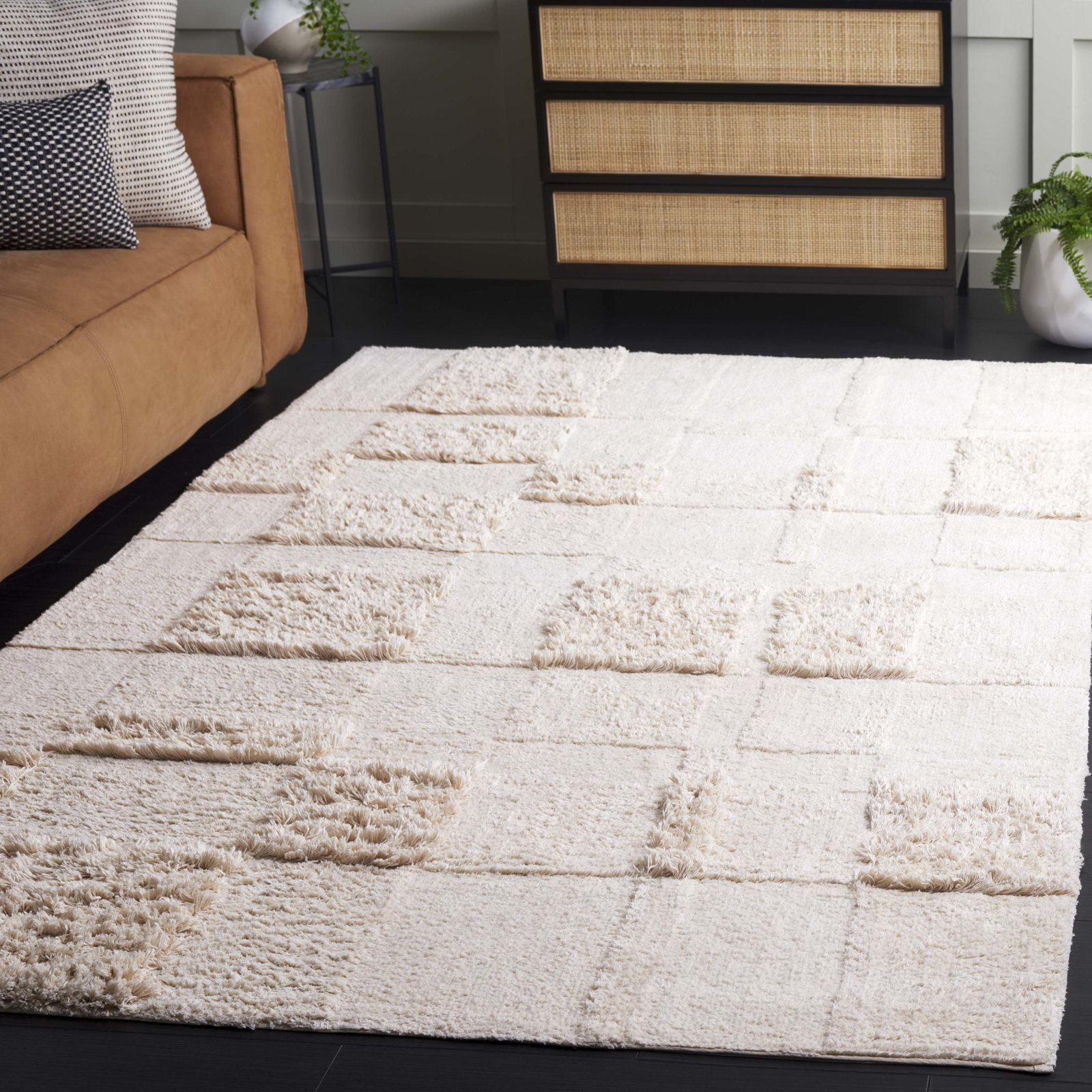 Easy Care 225 Hand Tufted Recycled Cotton Machine Washable Geometric Indoor Use Only Rug, Rectangle 8' x 10'