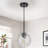 1-Light Kitchen Island Pendant with Clear Hammered Glass Shade-813439399