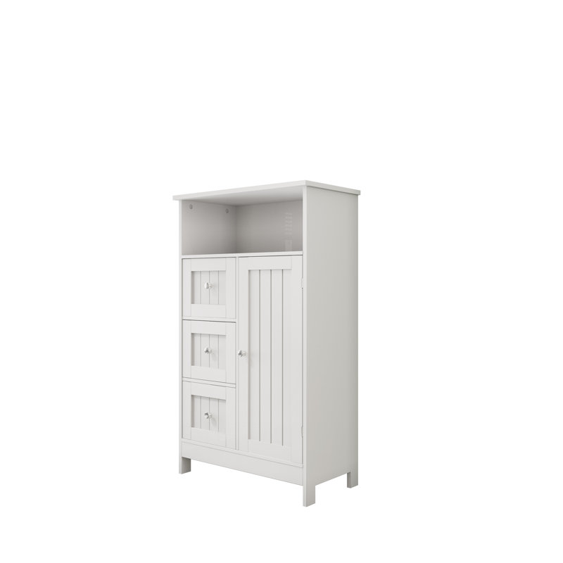 Victoire Cabinet With Sliding Barn Door,Bathroom standing storage cabinet with 3 drawers and 1 door