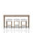 Frosted Glass Console Table With 3 Stools