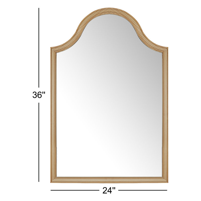 Miroir mural rectangulaire en bois massif, Arqué