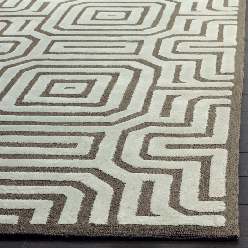 Pinehurst Hand Hooked Cotton Pile Geometric Rug, Rectangle 3' x 5'