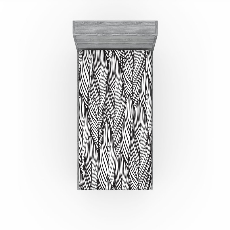 Ensemble de 2 draps-housse en plumes Ambesonne, Drap-housse de taille simple