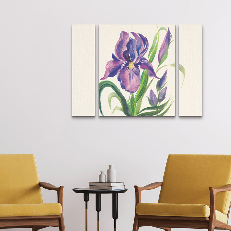 Ensemble de 3 panneaux muraux sur toile - "Bloom Bloom II" par Kristy Riz pour décoration de salon, de chambre à coucher ou de bureau 