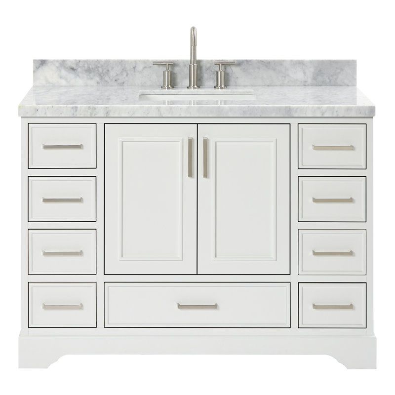 Meuble-lavabo simple avec plateau Abshire 49, Blanc